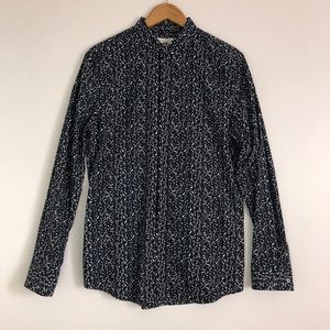 H&M Navy/White Dress Shirt NWT